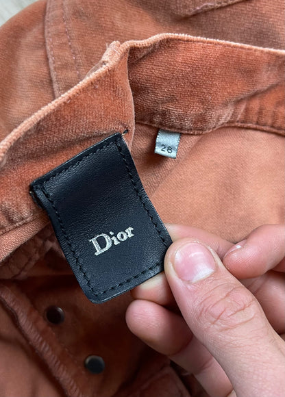 Dior Homme by Hedi Slimane Orange Corduroy Flared Pants