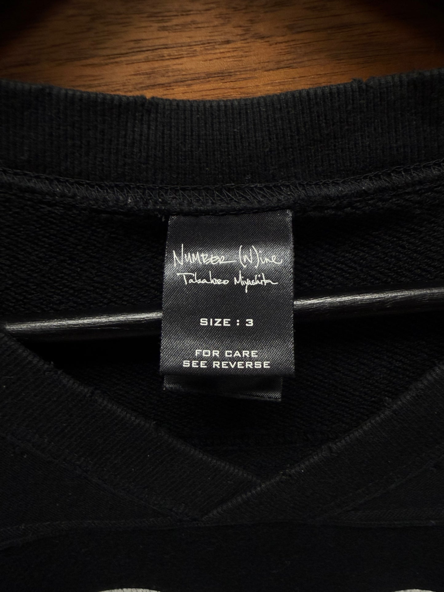 SS2006 Number (N)ine Welcome To the Shadows’ Black ‘Axl Rose’ Jersey Sweatshirt