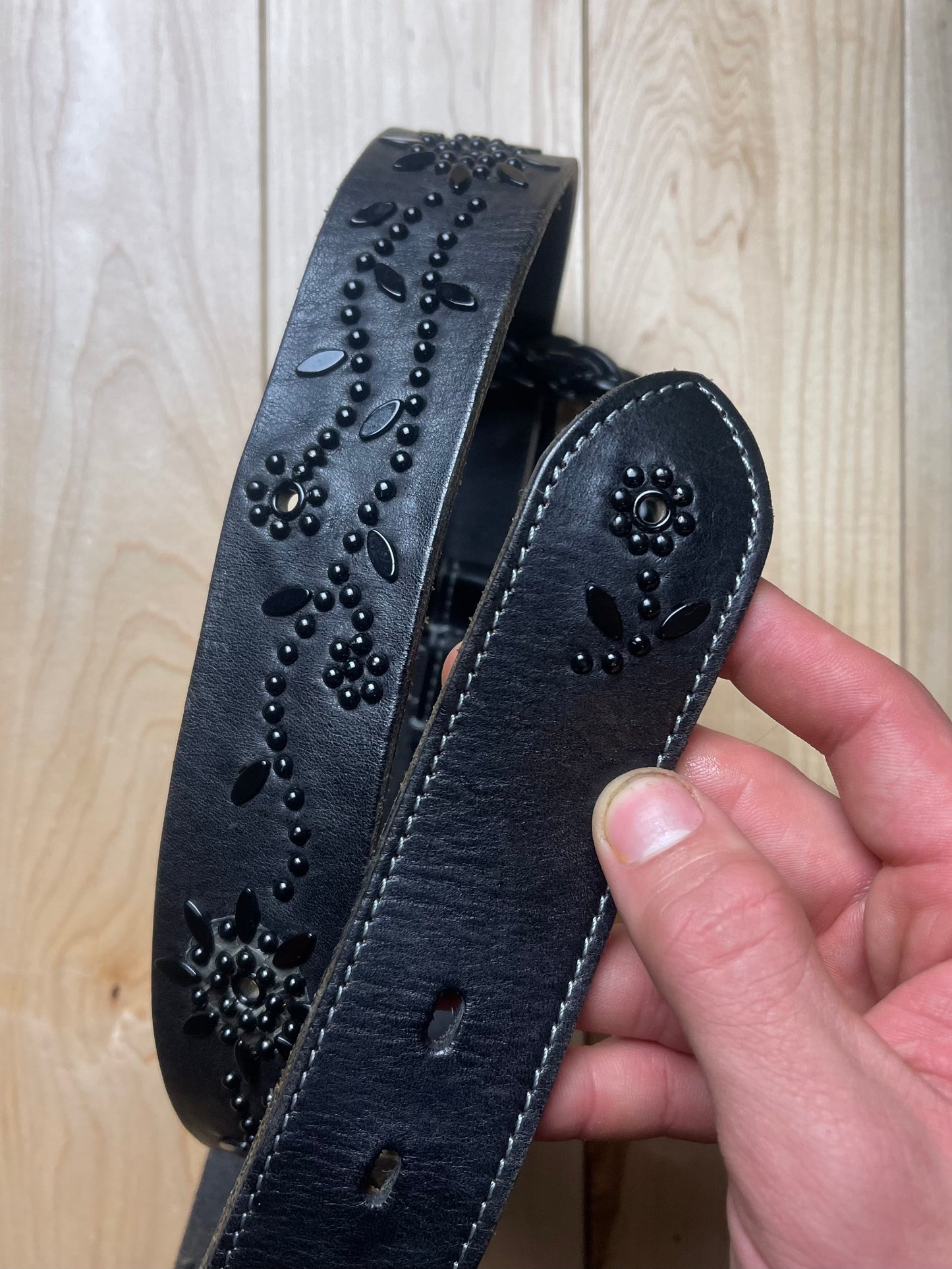 Tornado Mart Studded Black Western Belt