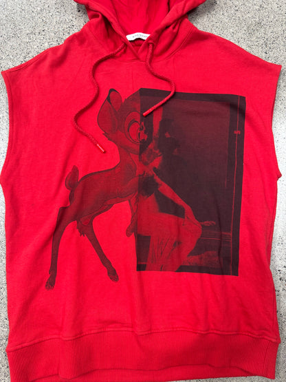 2017 Givenchy ‘Bambi’ Red Cutoff Pullover Hoodie