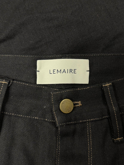 Lemaire Contrast Stitch Straight Leg Black Denim