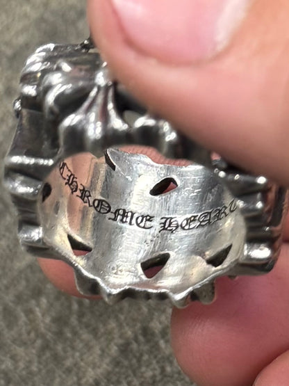 Chrome Hearts ‘Cemetery’ Square Multi-Cross 925 Silver Ring