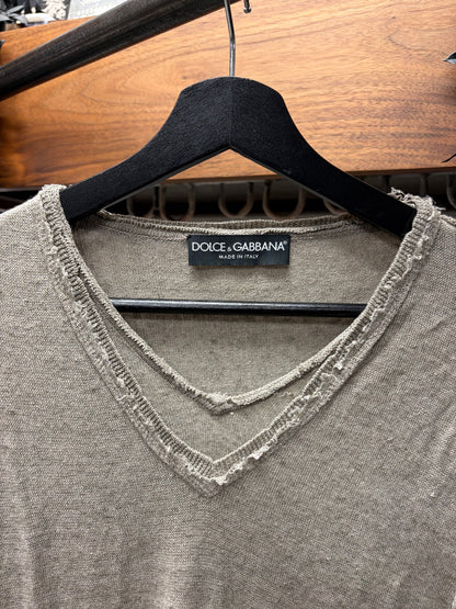 2000s Dolce & Gabbana Mainline ‘Stack Layered’ Brown Knit Sweater