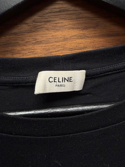 Celine ‘Loose T-Shirt’ Black Jersey Cotton Logo T-Shirt