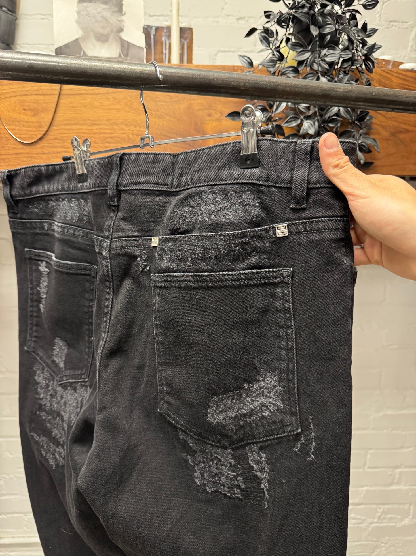 Givenchy by Matthew Williams Distressed Black Skinny Jeans