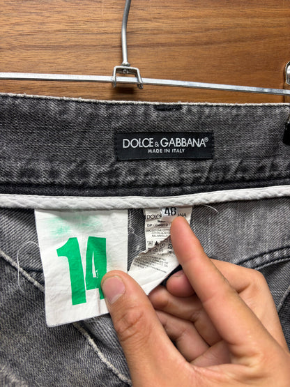 2000s Dolce & Gabbana Washed Grey Bootcut Denim