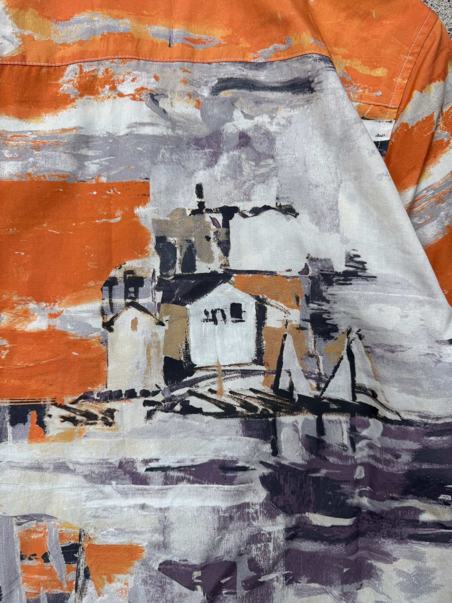 AW2017 Prada ‘Village’ Camp Collar Oil Painting Shirt