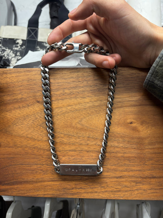 1017 Alyx 9SM ‘Engraved ID’ Silver Tone Necklace