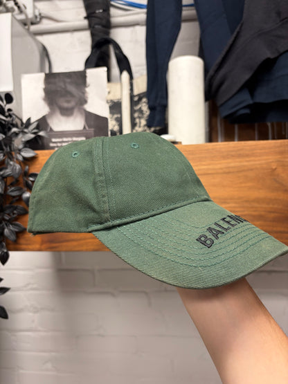 Balenciaga Green Embroidered ‘Brim Logo’ Baseball Hat