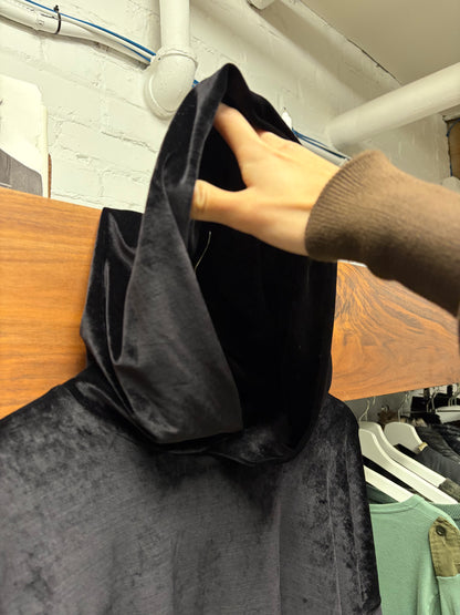 AW2022 Balenciaga Black Velour Pullover Hoodie