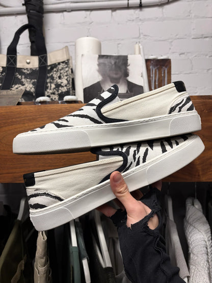 Saint Laurent ‘Zebra’ Court Slip On Low Top Sneakers