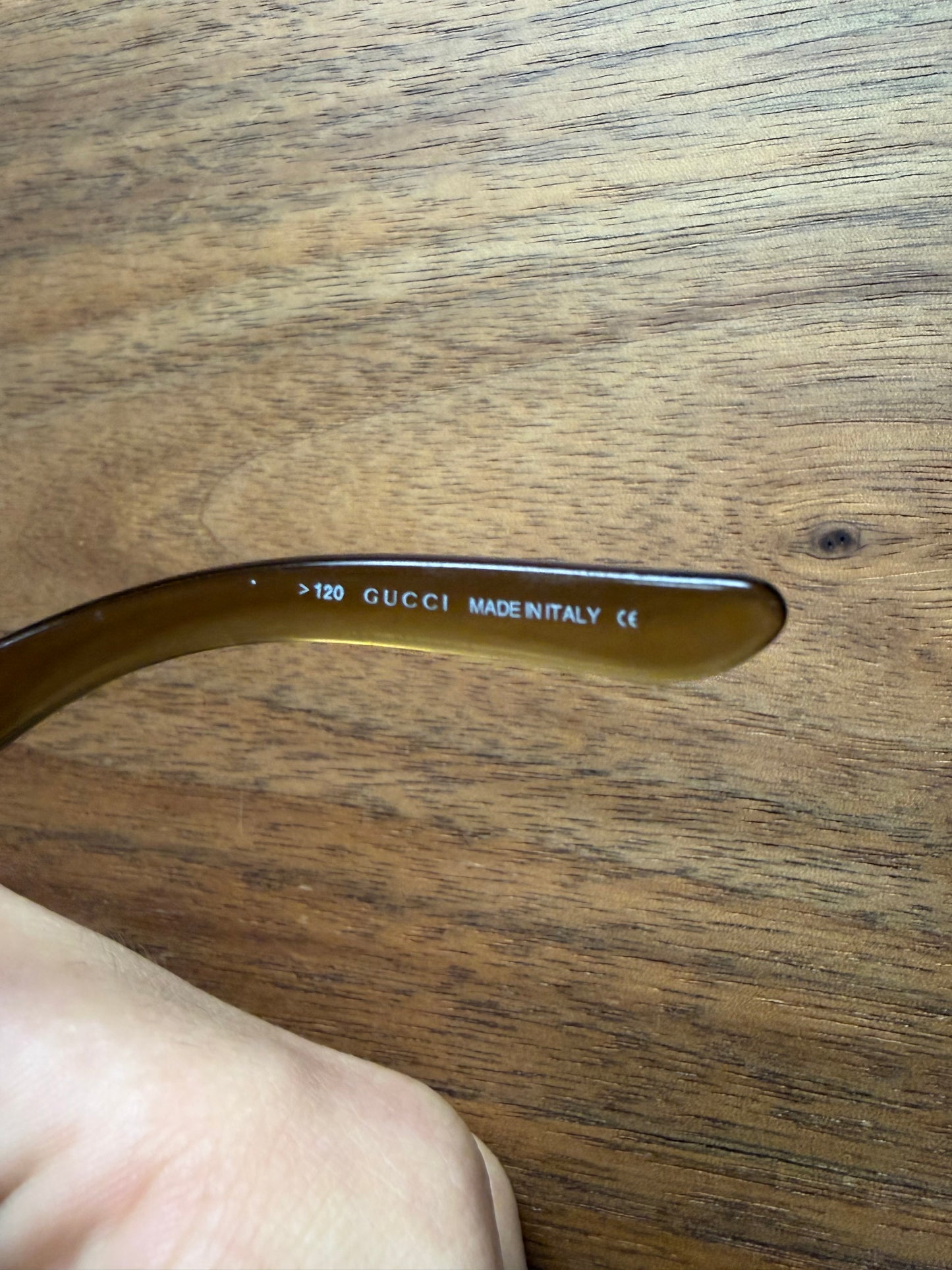 Vintage Gucci Brown ‘GG Logo’ Tinted Semi Translucent Sunglasses