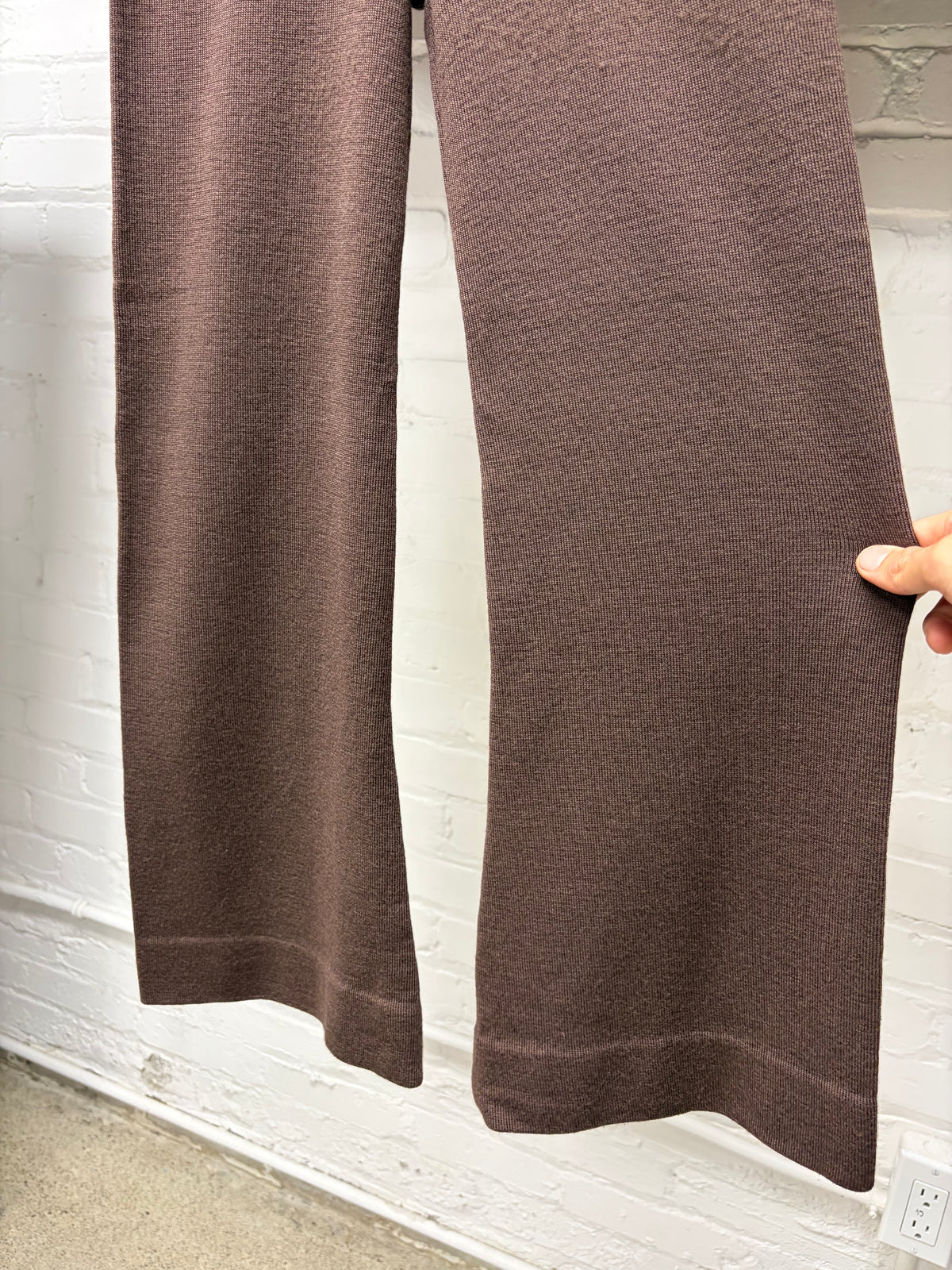 AW1996 Gucci by Tom Ford Brown Wool Knit Low Rise Pants