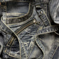 PPFM J/Banana Cut Washed Raw Blue Twisted Denim