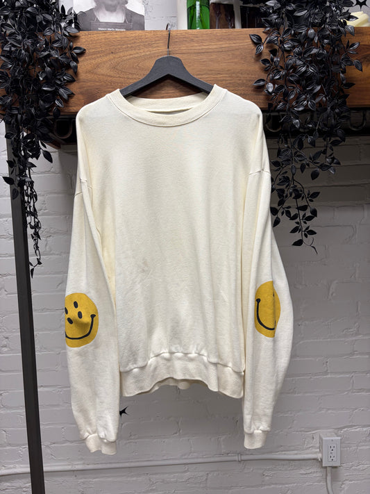 Kapital ‘Smiley’ Cream White Elbow Patch Sweatshirt