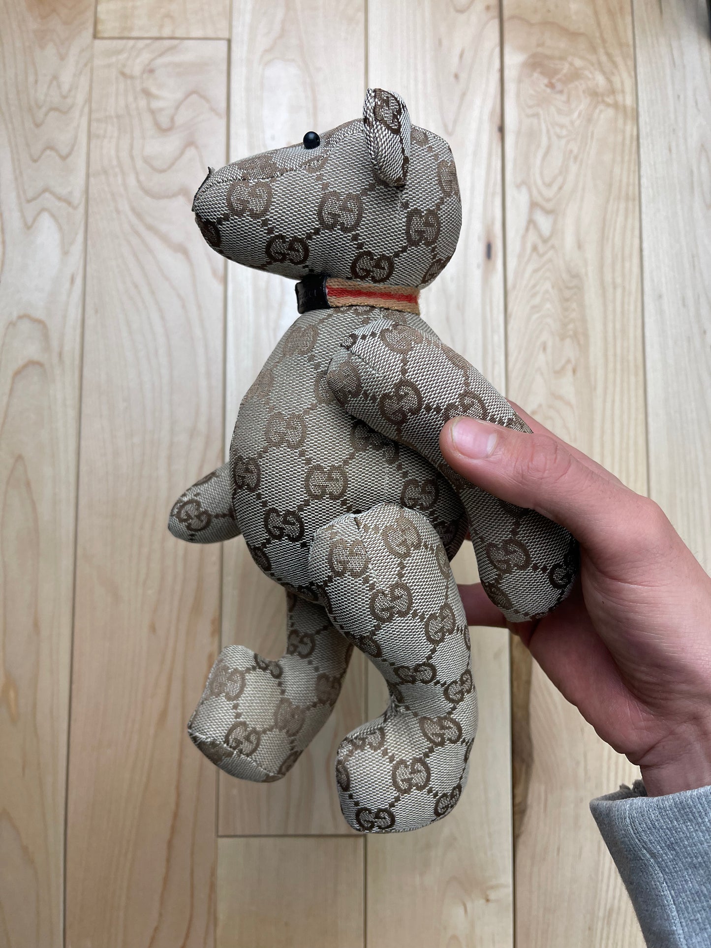 Vintage Gucci Monogram Print Teddy Bear