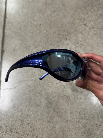 Balenciaga ‘Dynamo’ Blue Tint Oval Shape Sunglasses