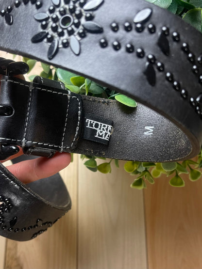 Tornado Mart Studded Black Western Belt