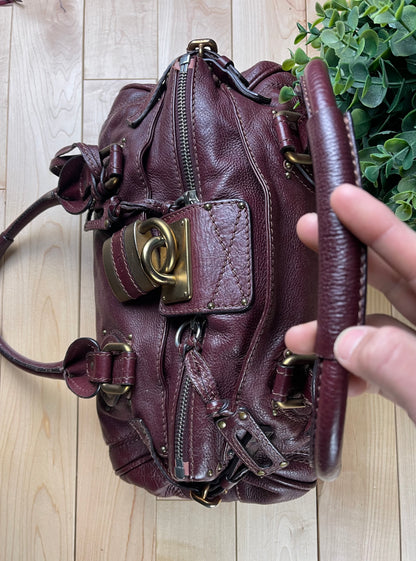 Chloe ‘Paddington’ Oxblood Red Leather Lock & Key Shoulder/Top Handle Bag