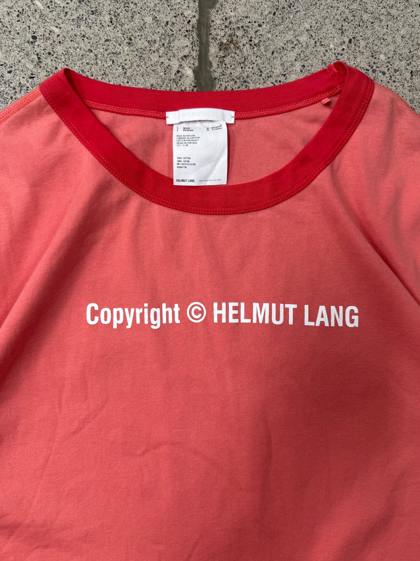 Helmut Lang ‘Copyright’ Ringer T-Shirt