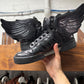 Jeremy Scott Wings 2.0 Black Patent Leather High Top Sneakers
