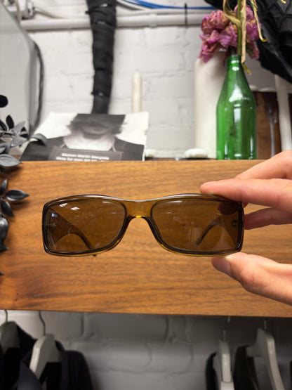 Vintage Gucci Brown ‘GG Logo’ Tinted Semi Translucent Sunglasses