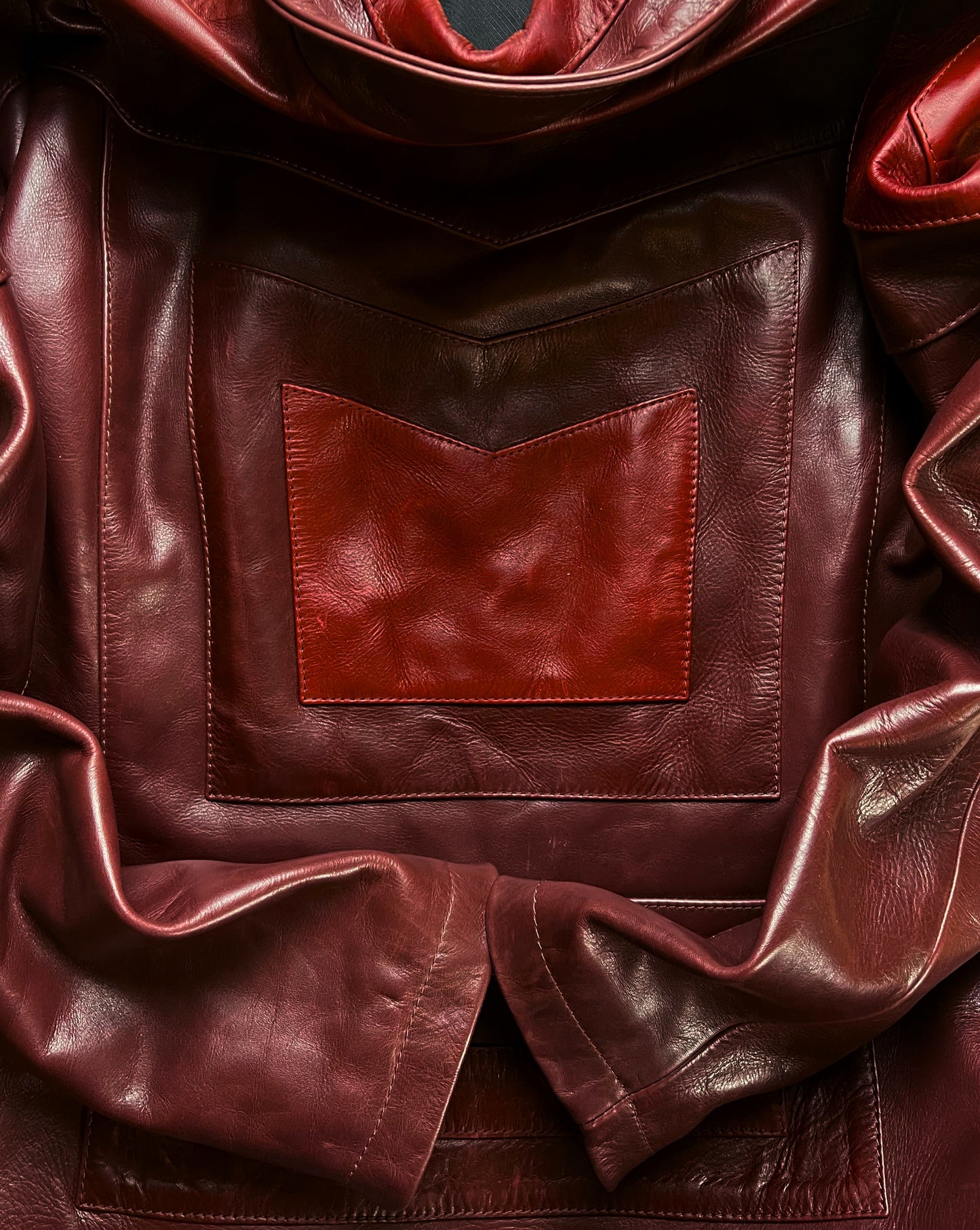 AW2008 Artisanal Maison Margiela Red Panel Leather Jacket