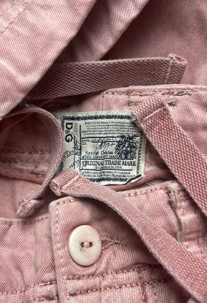 2000s Dolce & Gabbana Pink Wide Cut Denim Cargo Shorts