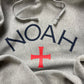 Noah Cross Logo Hooded Heather Grey Hoodie