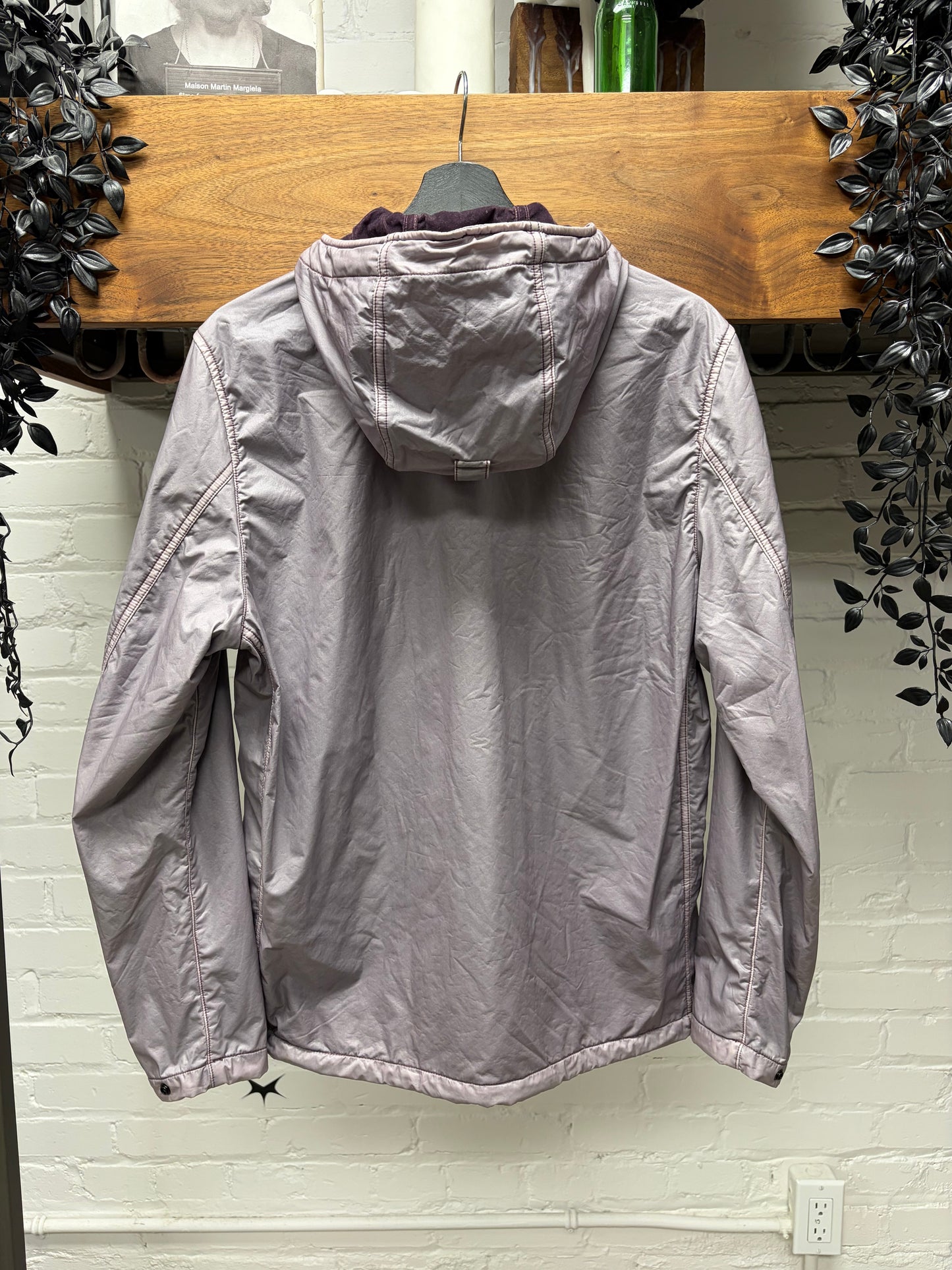 Stone Island Purple ‘Lamy’ Flock Hooded Jacket with Liner