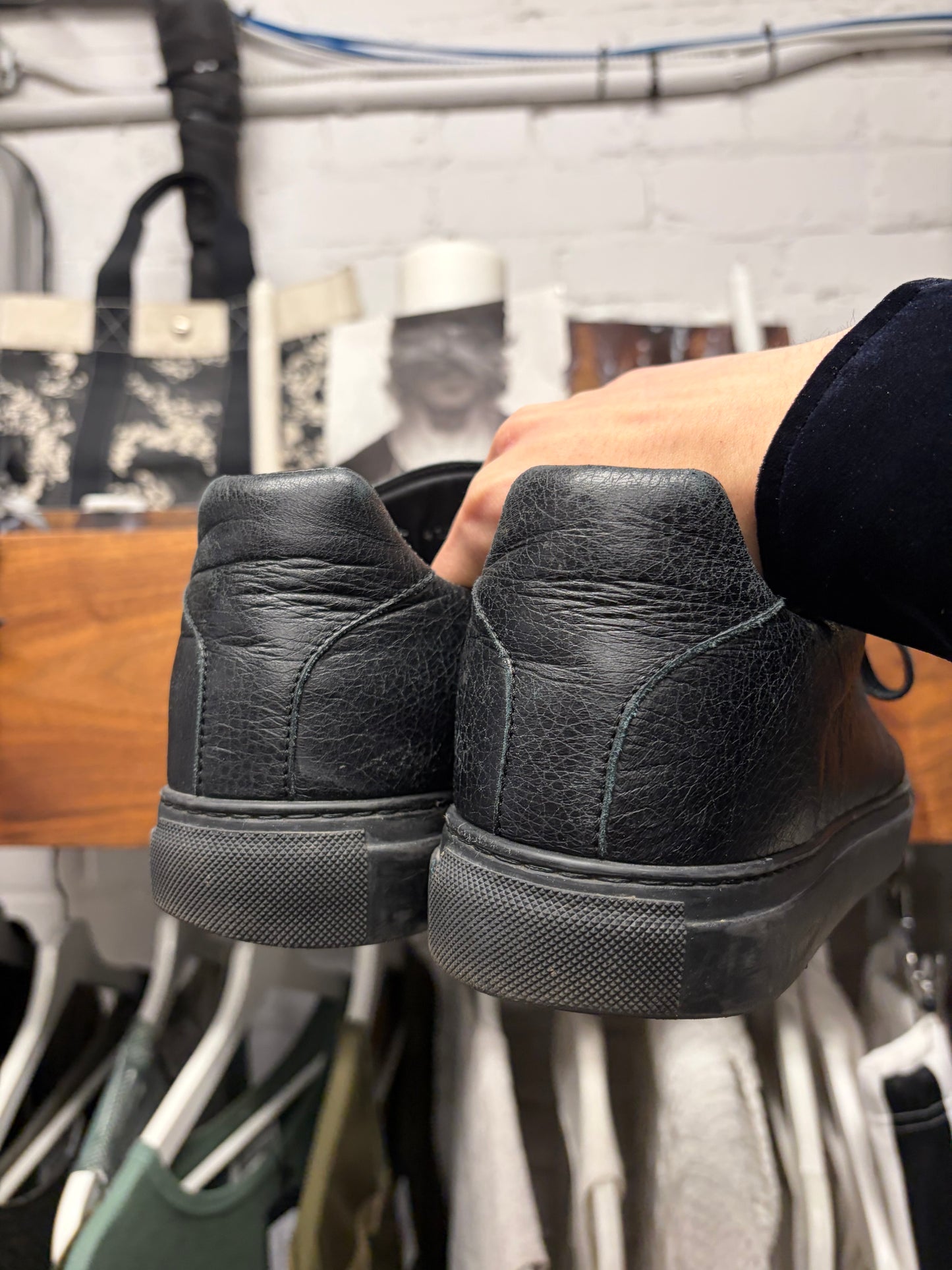 2016 Balenciaga by Demna Gvasalia ‘Arena’ Black Low Top Leather Sneakers