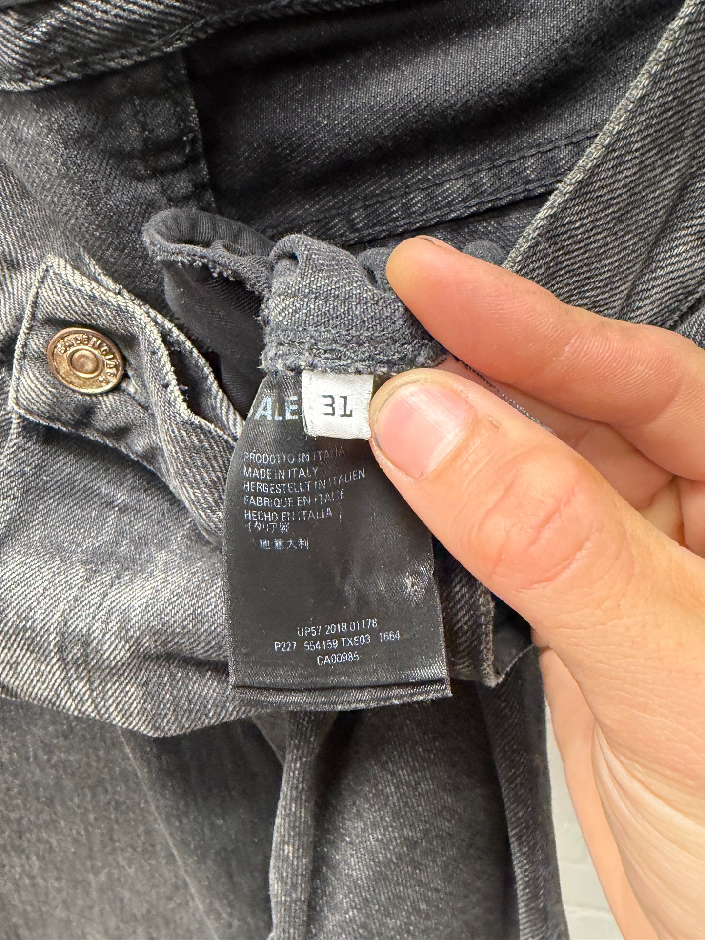 2018 Balenciaga ‘Washed Black’ Flared Leg Denim