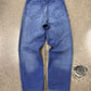 AW2023 Balenciaga ‘Thrashed’ Overdyed Blue Moleskin Denim