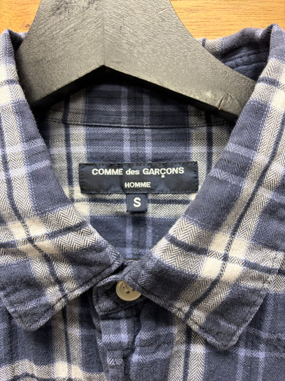 Comme Des Garçons Homme Blue Plaid/Oxford Hybrid Button Up Shirt