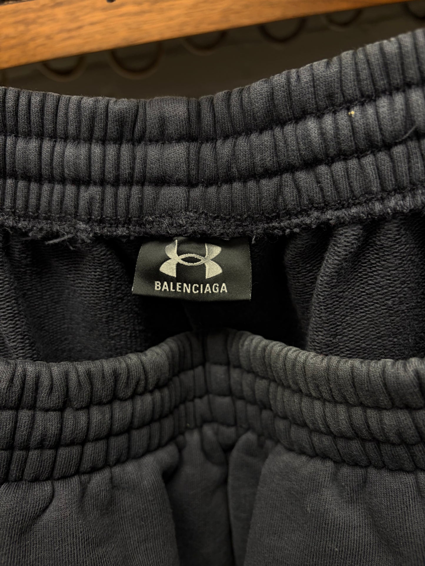 SS2025 Balenciaga x Under Armour Heavyweight Wide Leg Black Sweatpants