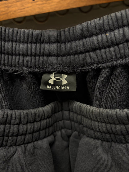 SS2025 Balenciaga x Under Armour Heavyweight Wide Leg Black Sweatpants
