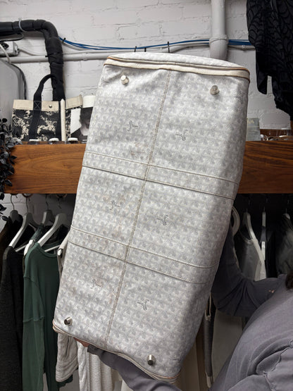Goyard White Leather ‘Goyardine’ 62 Extra Large Duffle Bag