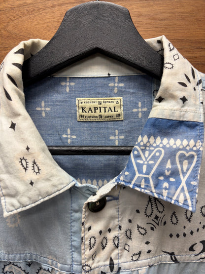 Kapital Blue Paisley Patchwork Lightweight Trucker Jacket