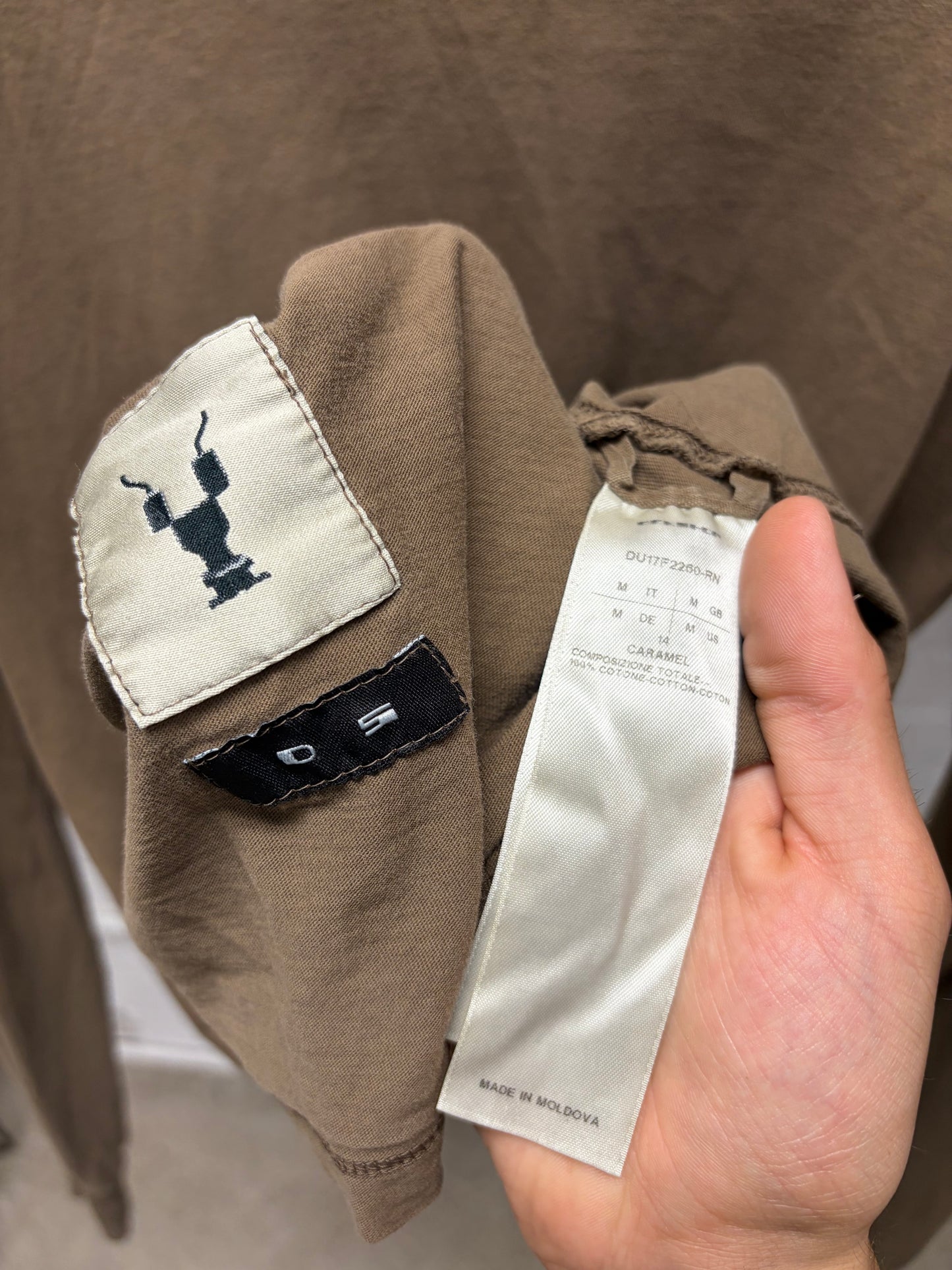 Rick Owens DRKSHDW Caramel Cotton Long Sleeve Shirt