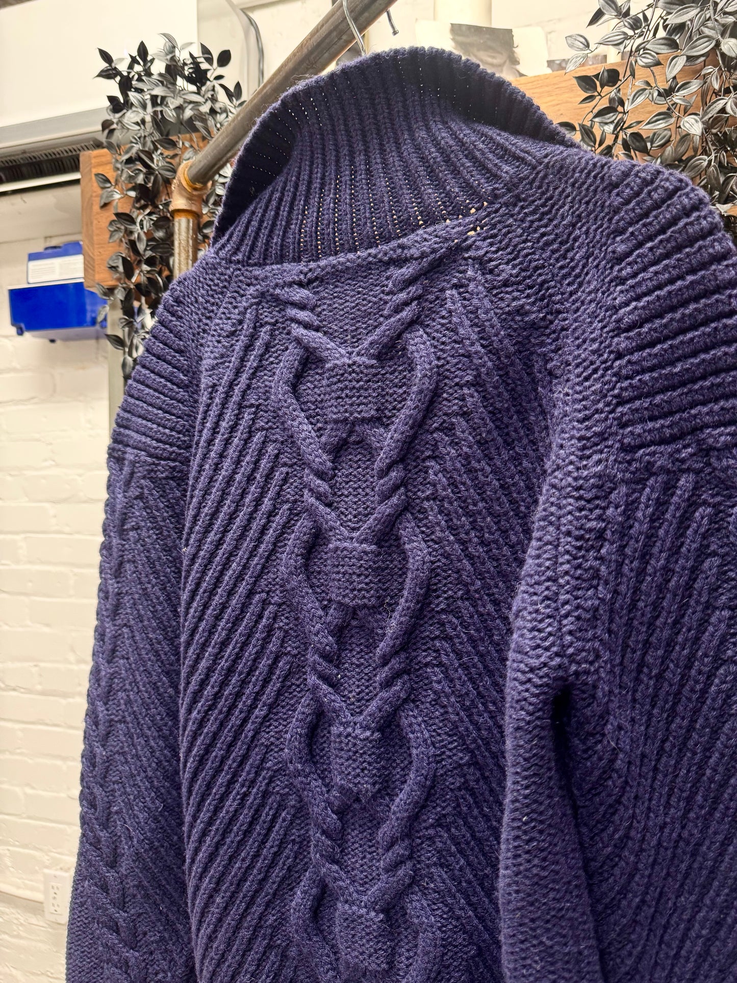 AW2003 Chanel ‘Fisherman’ Purple Cable Knit Quarter Zip Sweater