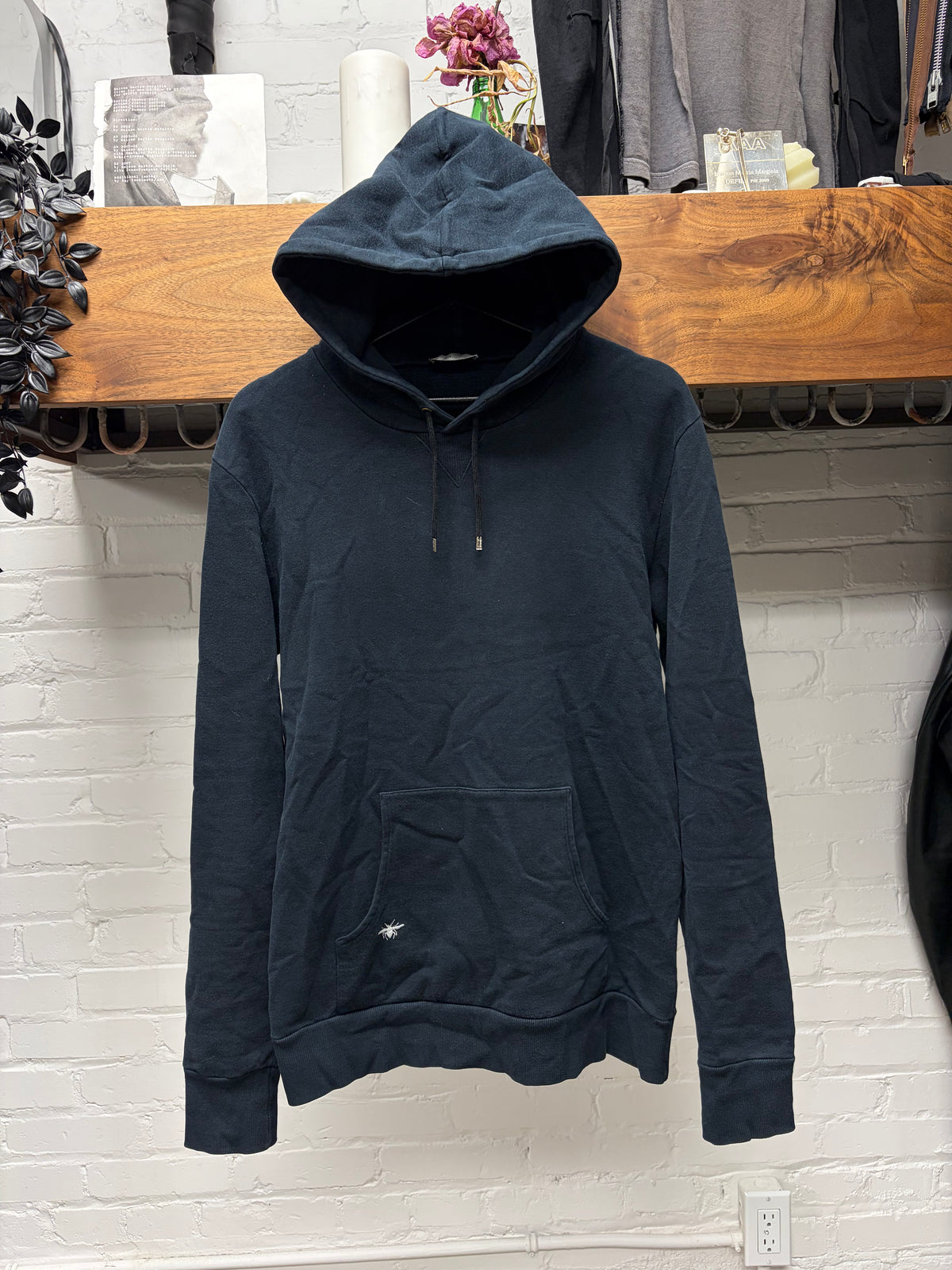 AW2007 Dior Homme by Hedi Slimane ‘Navigate’ Black Bee Embroidered Logo Hoodie
