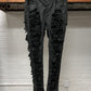 Rick Owens DRKSHDW ‘Detroit Cut’ Waxed Black Slashed Distressed Denim
