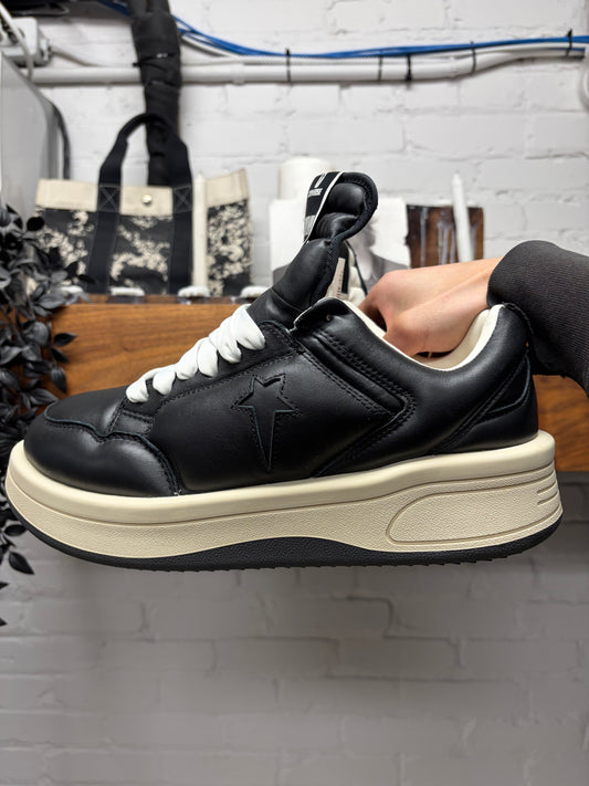 Rick Owens x Converse ‘TurboPWN’ Black Leather Low Top Sneakers