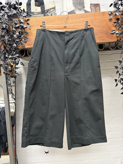 Yohji Yamamoto Y’s Wide Leg Black ‘Sarousel’ 3/4 Length Trousers