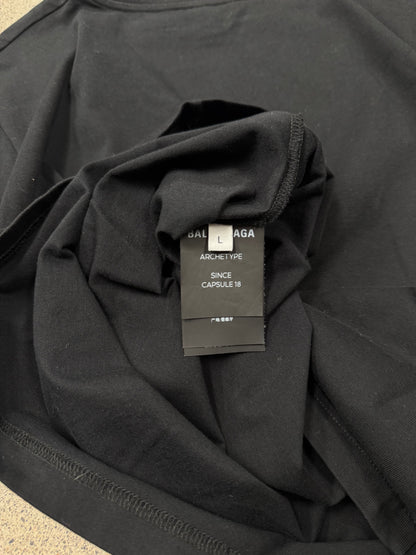 Balenciaga ‘Archetype’ Logo Black T-Shirt