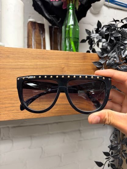 Celine Studded Black ‘Flat Top’ Aviator Sunglasses