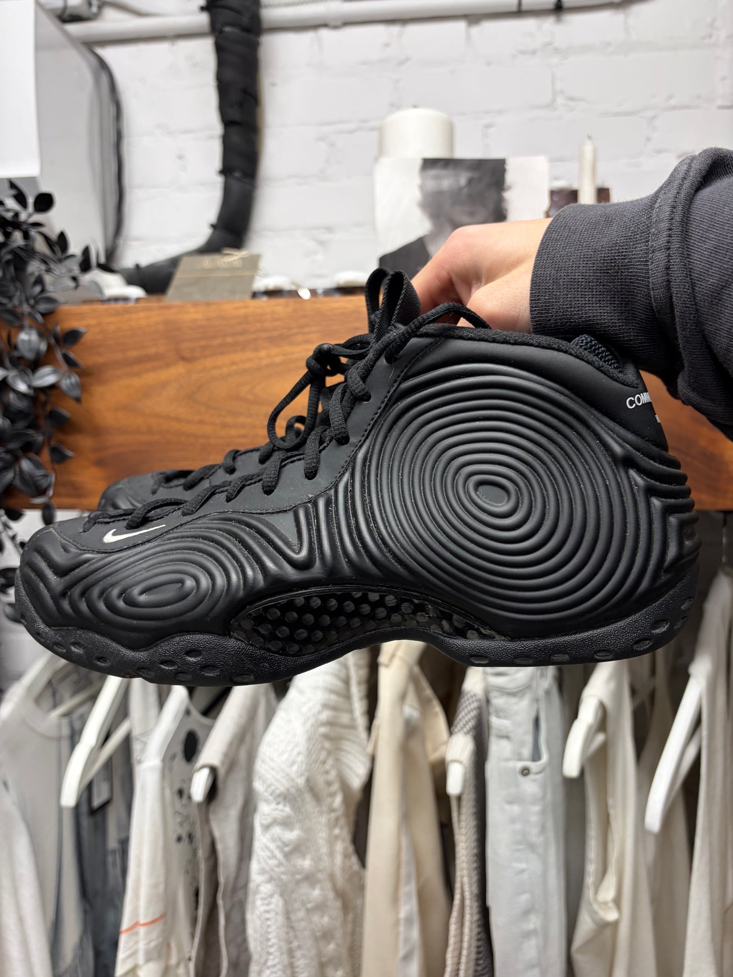 Comme Des Garçons Homme Plus x Nike ‘Foamposite’ Black High Top Sneakers
