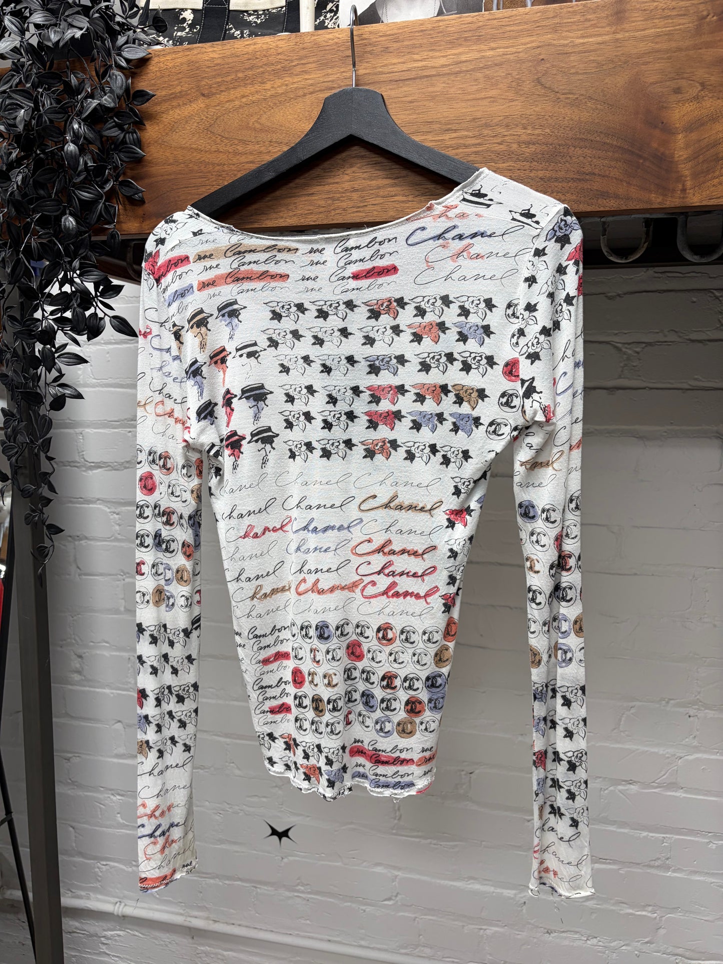 SS2006 Chanel ‘Cruise’ Semi Sheer Silk Long Sleeve Top