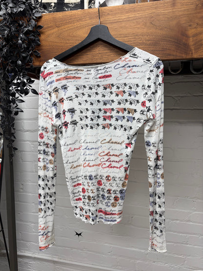 SS2006 Chanel ‘Cruise’ Semi Sheer Silk Long Sleeve Top