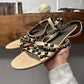 Balenciaga Studded ‘Wraparound’ Leather Sandal Flats